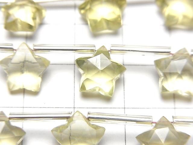 [Video]High Quality Lemon Quartz AAA Faceted Star 10x10mm 1strand (8pcs )