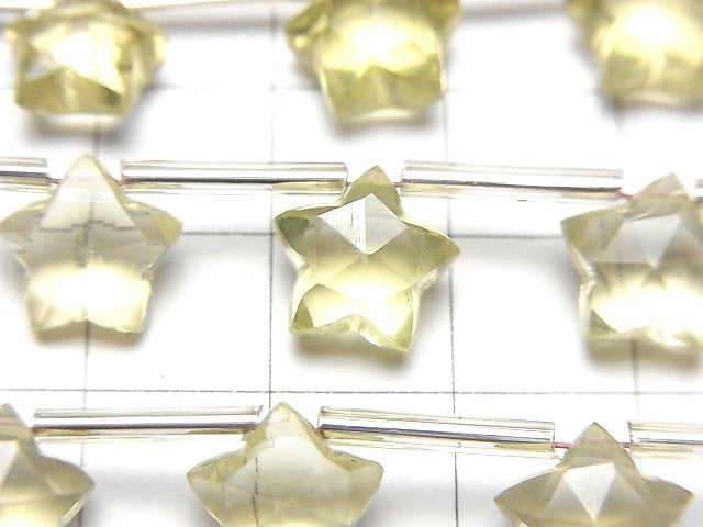 [Video] High Quality Lemon Quartz AAA Faceted Star 10x10mm 1strand (9pcs)