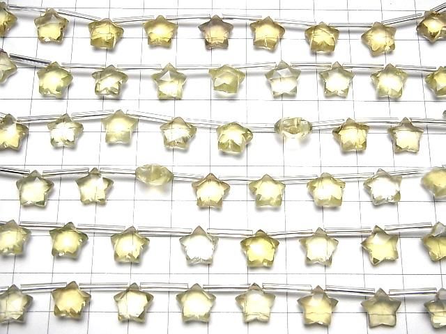 [Video]High Quality Lemon Quartz AAA Faceted Star 10x10mm 1strand (8pcs )