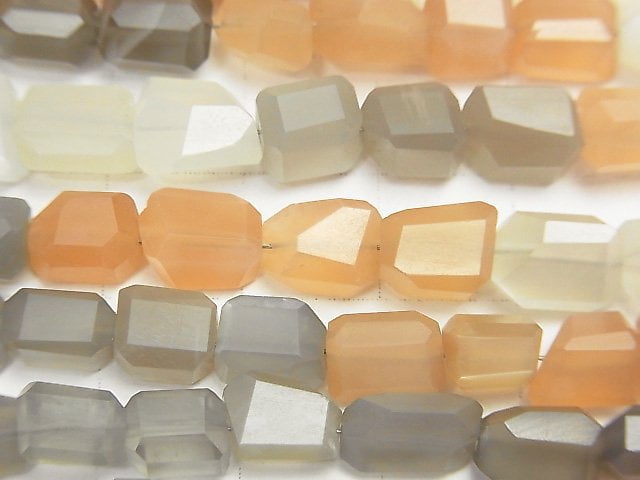 [Video] High Quality Multicolor Moonstone AAA- Faceted Nugget 1strand beads (aprx.9inch / 23cm)