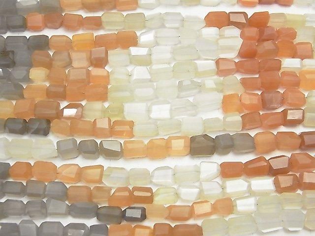 [Video] High Quality Multicolor Moonstone AAA-Faceted Nugget 1-Strand Beads (approx. 9 inches/23 cm)