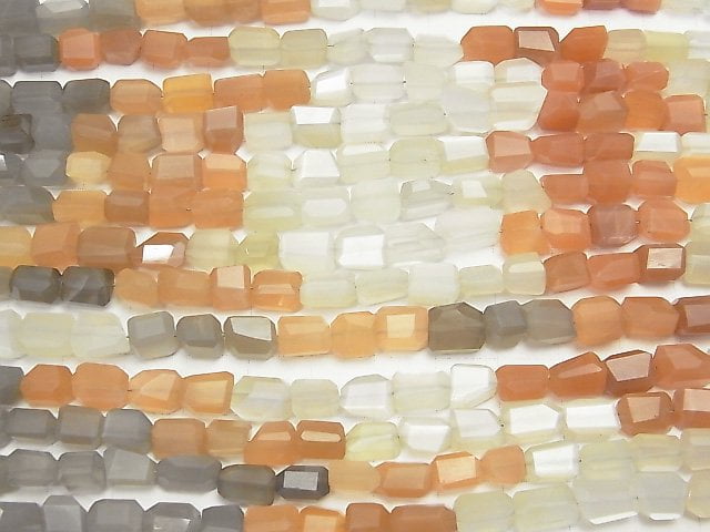 [Video] High Quality Multicolor Moonstone AAA- Faceted Nugget 1strand beads (aprx.9inch / 23cm)