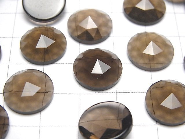 [Video] Smoky Quartz AAA Round Rose Cut 14x14mm 2pcs