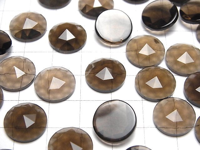 [Video] Smoky Quartz AAA Round Rose Cut 14x14mm 2pcs