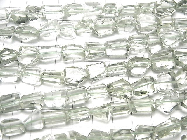 [Video]High Quality Green Amethyst AA++ Faceted Nugget half or 1strand beads (aprx.13inch/32cm)