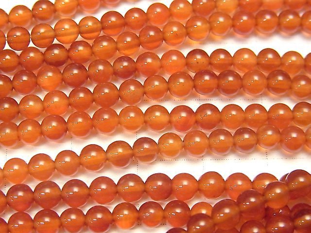 Carnelian AAA Round 4mm 1strand beads (aprx.15inch / 35cm)