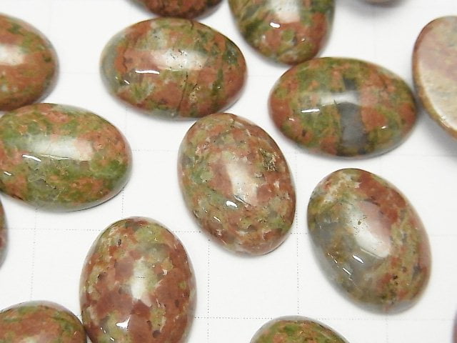 Unakite Oval Cabochon 18x13mm 2pcs