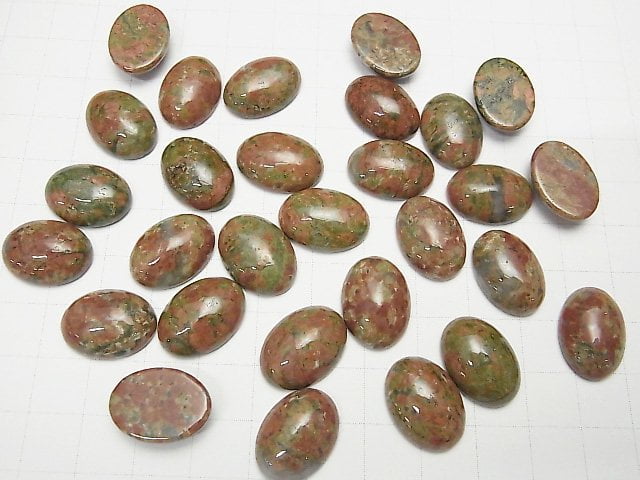 Unakite Oval Cabochon 18x13mm 2pcs