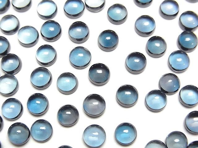 [Video]High Quality London Blue Topaz AAA Round Cabochon 5x5mm 2pcs