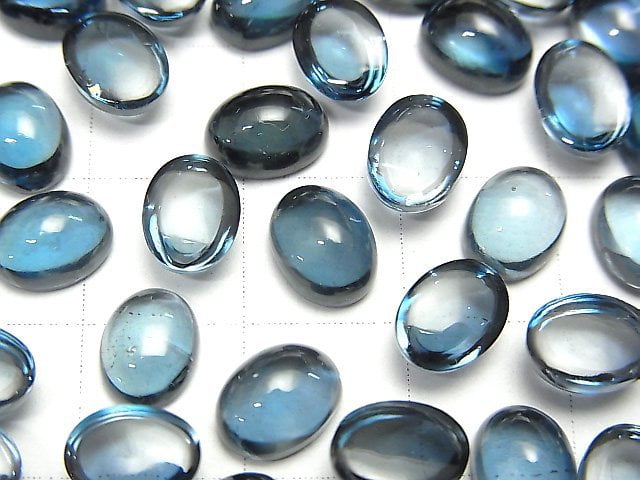 [Video] High Quality London Blue Topaz AAA Oval Cabochon 8x6mm 1pc