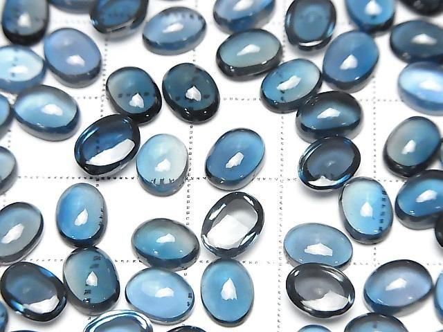 [Video] High Quality London Blue Topaz AAA Oval Cabochon 8x6mm 1pc