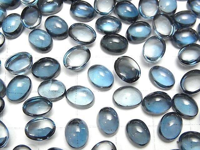 [Video] High Quality London Blue Topaz AAA Oval Cabochon 8x6mm 1pc