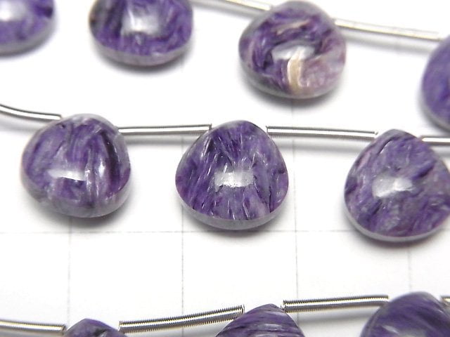 [Video] Charoite AAA- Chestnut (Smooth) 10x10mm half or 1strand (8pcs)
