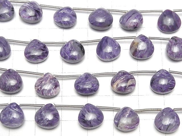[Video] Charoite AAA- Chestnut (Smooth) 10x10mm half or 1strand (8pcs)
