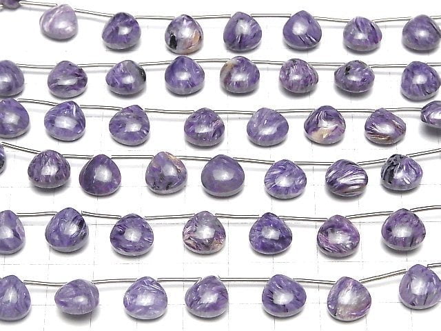 [Video] Charoite AAA- Chestnut (Smooth) 10x10mm half or 1strand (8pcs)
