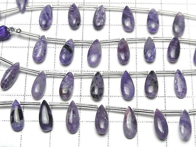 [Video] Charoite AAA- Pear shape (Smooth) 12x5mm half or 1strand (8pcs )