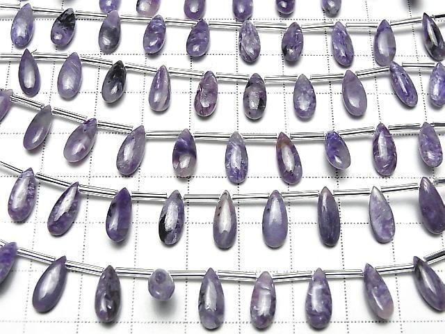 [Video] Charoite AAA- Pear shape (Smooth) 12x5mm half or 1strand (8pcs )