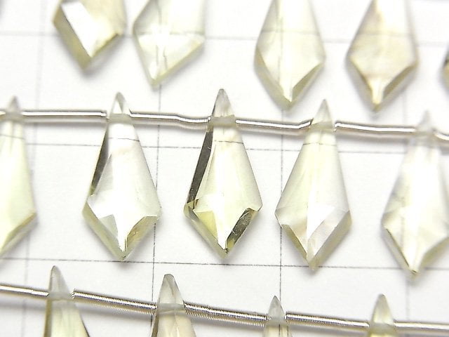 [Video] High Quality Lemon x Smoky Quartz AAA Deformation Diamond Shape 15x6mm 1strand (8pcs)