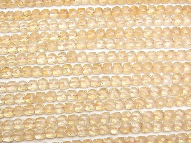 [Video] High Quality! Citrine AA++ Cube Shape 6x6x6mm half or 1strand beads (aprx.15inch/37cm)