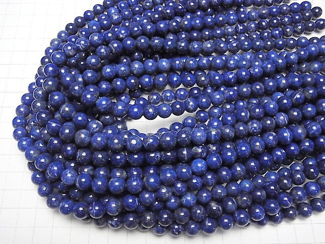 [Video] Lapis lazuli AA+ Round 8mm 1strand beads (aprx.15inch / 36cm)