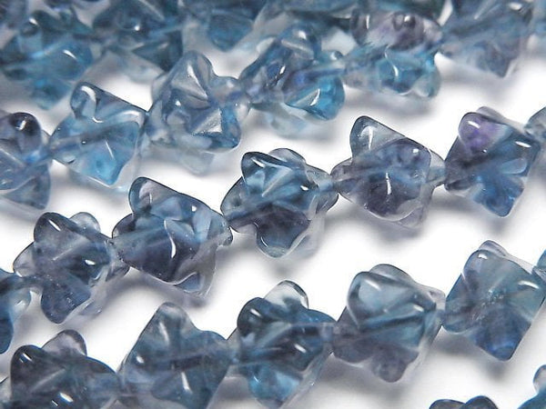 [Video] Blue Green Fluorite AAA Star Dice Shape 8x8mm half or 1strand beads (aprx.15inch/38cm)