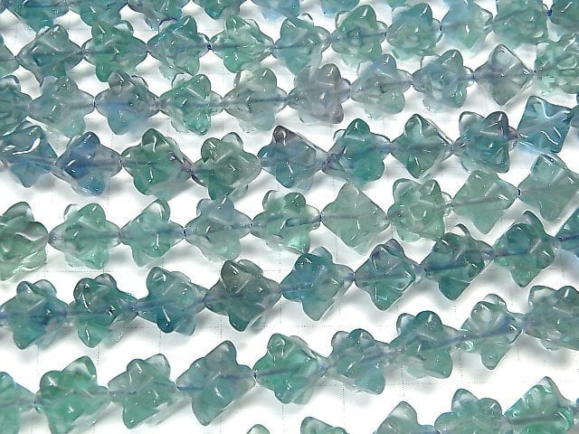 [Video] Green Fluorite AAA Star Dice Shape [M size] half or 1strand beads (aprx.15inch / 37cm)