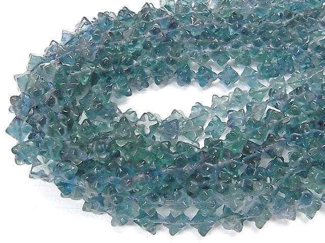 [Video] Green Fluorite AAA Star Dice Shape [M size] half or 1strand beads (aprx.15inch / 37cm)