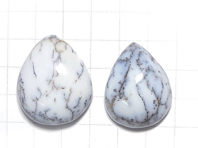 [Video] [One of a kind] Dendrite Opal Cabochon 2pcs set NO.9