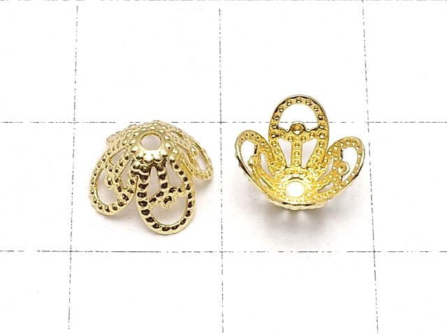 [Video] Metal Parts Bead Caps 8.5x8.5x5.5mm Gold Color 10pcs