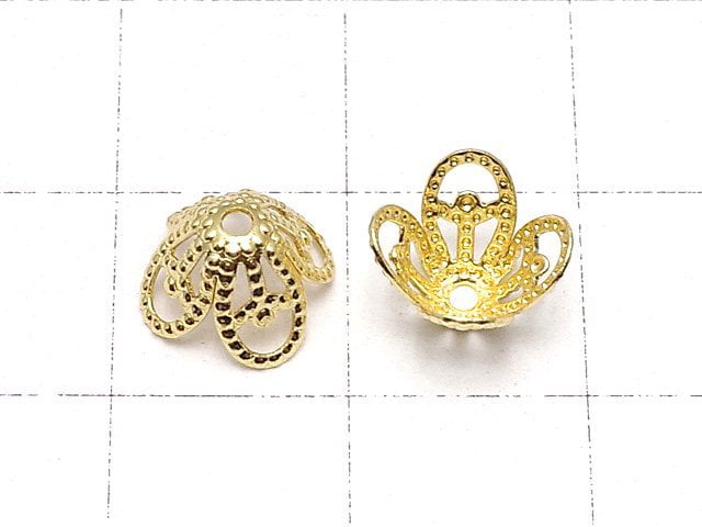 [Video] Metal parts Bead cap 7x7x5.5mm Gold color 10pcs