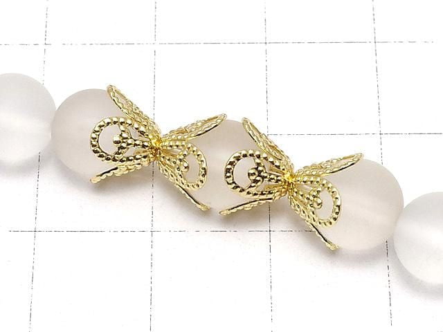 [Video] Metal Parts Bead Caps 8.5x8.5x5.5mm Gold Color 10pcs