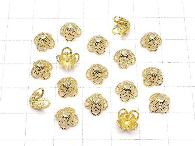 [Video] Metal Parts Bead Caps 8.5x8.5x5.5mm Gold Color 10pcs