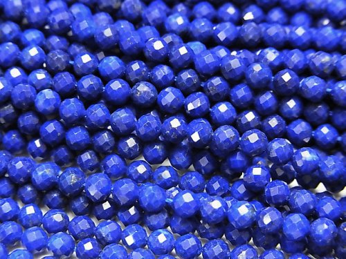 [Video] High Quality! Lapislazuli AAA Faceted Round 3mm 1strand beads (aprx.15inch / 37cm)