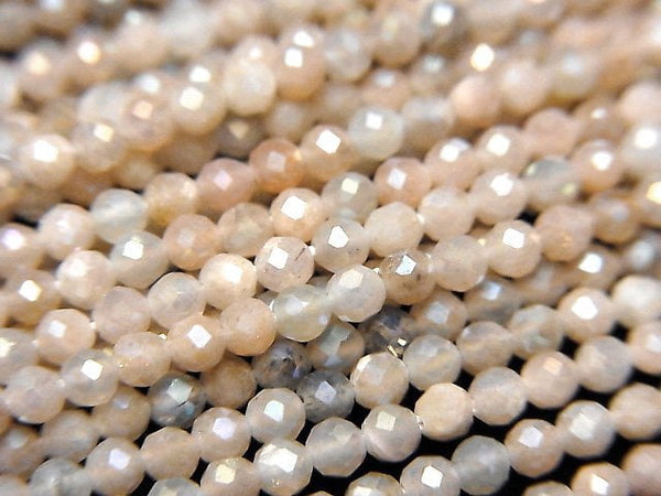 Faceted Round, Moonstone Gemstone Beads