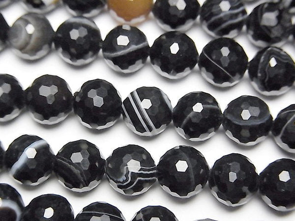 Faceted Round, Onyx Gemstone Beads