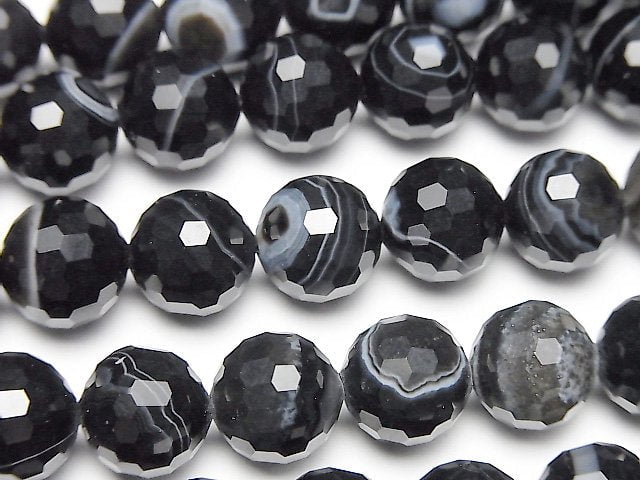 Faceted Round, Onyx Gemstone Beads