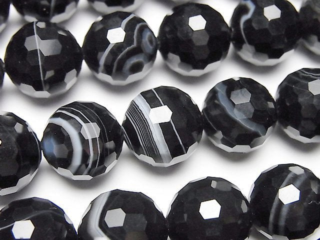 Faceted Round, Onyx Gemstone Beads