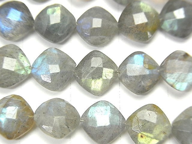 [Video] Labradorite AA++ Diamond Shape (Cushion Cut) 9x9mm half or 1strand (18pcs)