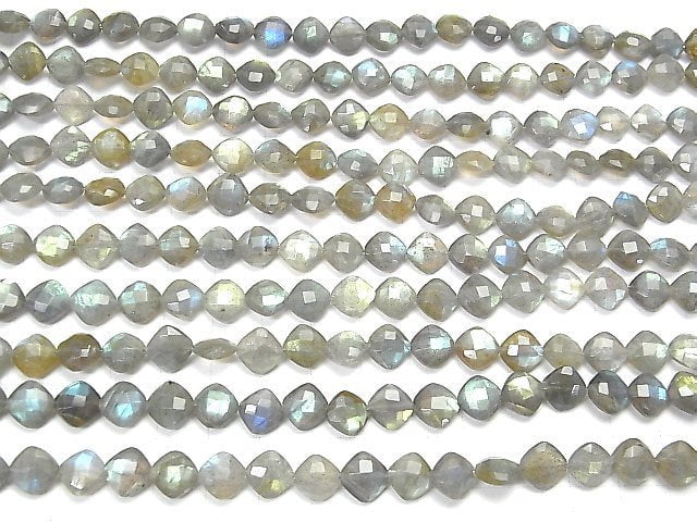 [Video] Labradorite AA++ Diamond Shape (Cushion Cut) 9x9mm half or 1strand (18pcs)