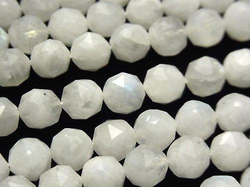 Faceted Round, Rainbow Moonstone, Star Gemstone Beads