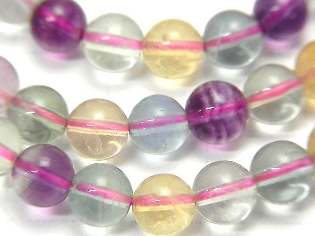 [Video] Multicolor Fluorite AAA Round 6mm 1strand (Bracelet)