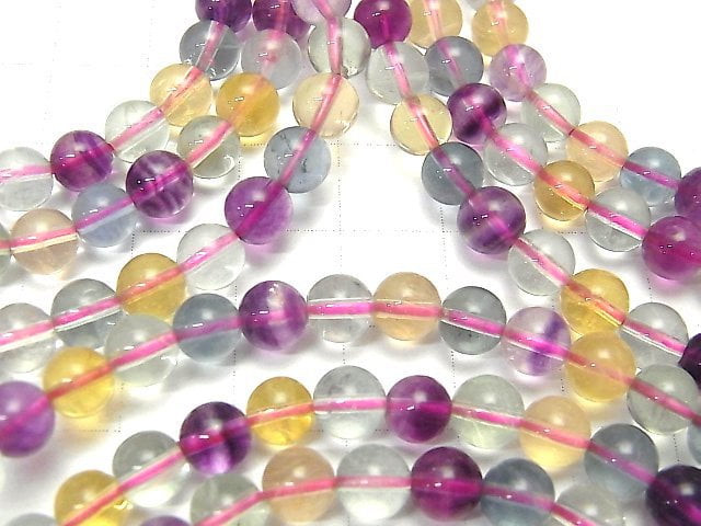 [Video] Multicolor Fluorite AAA Round 6mm 1strand (Bracelet)