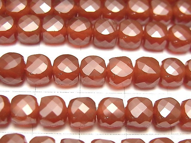 [Video] High Quality! Red Agate AAA Cube Shape 6x6x6mm half or 1strand beads (aprx.15inch / 37cm)