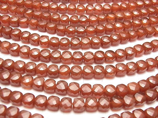 [Video] High Quality! Red Agate AAA Cube Shape 6x6x6mm half or 1strand beads (aprx.15inch / 37cm)