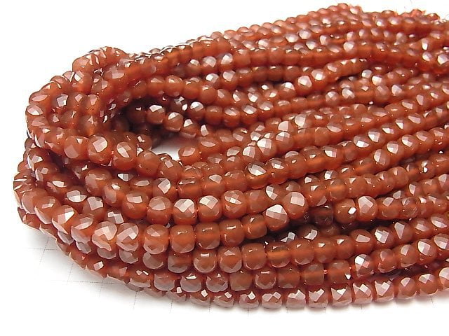 [Video] High Quality! Red Agate AAA Cube Shape 6x6x6mm half or 1strand beads (aprx.15inch / 37cm)