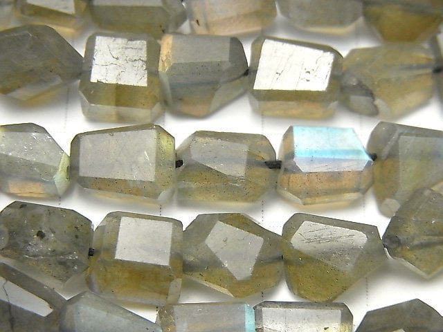 [Video] Labradorite AAA- Faceted Nugget half or 1strand beads (aprx.15inch / 38cm)