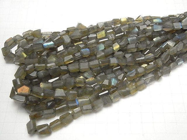 [Video] Labradorite AAA- Faceted Nugget half or 1strand beads (aprx.15inch / 38cm)