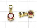 [Video] High Quality Mozambique Garnet AAA Round Faceted 7x6mm Pendant 18KGP
