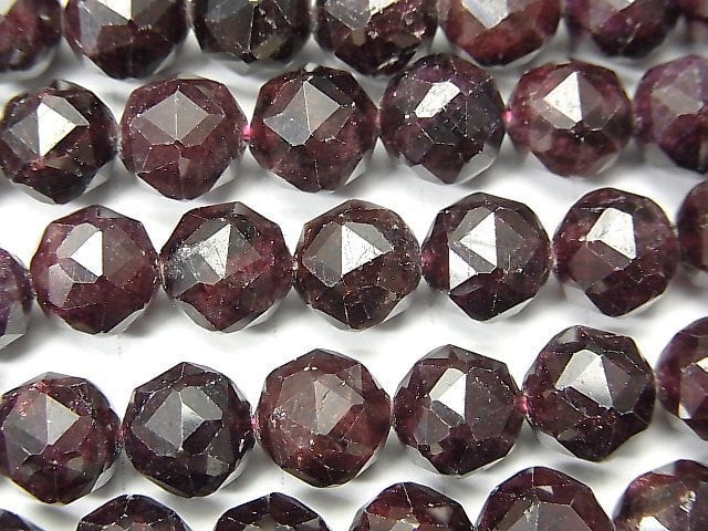 [Video] High Quality! Garnet AA Star Faceted Round 8mm 1strand beads (aprx.15inch / 37cm)