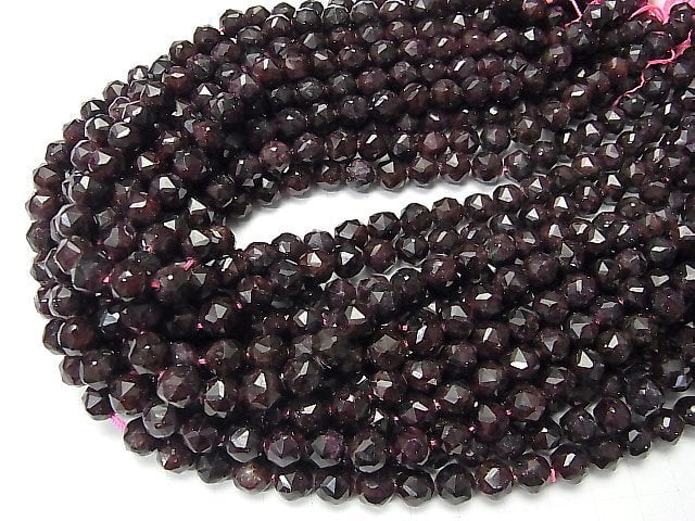 [Video] High Quality! Garnet AA Star Faceted Round 8mm 1strand beads (aprx.15inch / 37cm)